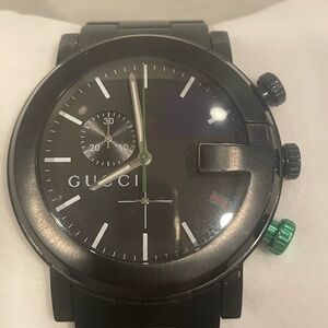 Gucci Men's 101m Chrono Black and Green Chronograph Watch